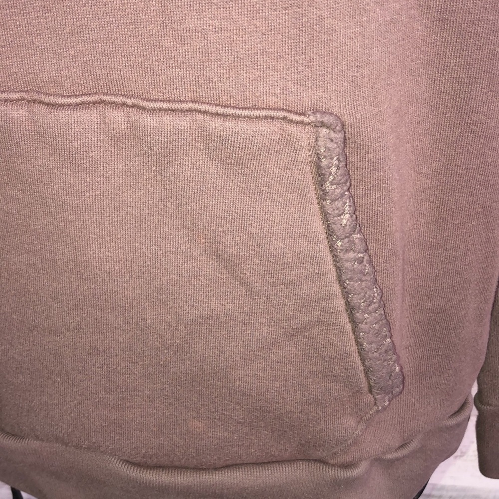 Victoria's Secret Pink Brown Sherpa Logo Everyday Pullover Hoodie size small​​ - Picture 7 of 9